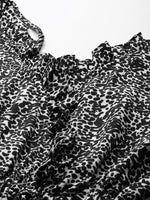 Thumbnail for Jainish Women's Printed crop top with frills - Black - Distacart