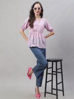 Thumbnail for Jainish Women's WoChikankari Work Empire Top - Magenta - Distacart