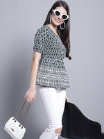 Thumbnail for Jainish Women's WoChikankari & Sequins Work Empire Top - Olive - Distacart