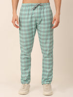 Thumbnail for Jainish Men's Checked Cotton Track Pants - Green - Distacart