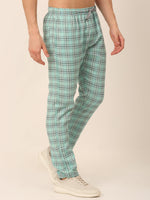 Thumbnail for Jainish Men's Checked Cotton Track Pants - Green - Distacart