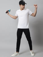 Thumbnail for Jainish Men's Black Solid Streachable Lycra Trackpants - Distacart