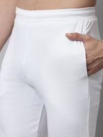 Thumbnail for Jainish Men's White Solid Streachable Lycra Trackpants - Distacart