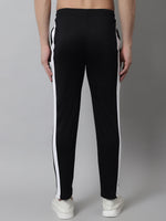Thumbnail for Jainish Men's Black and White Striped Streachable Lycra Trackpants - Distacart