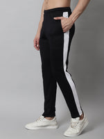 Thumbnail for Jainish Men's Black and White Striped Streachable Lycra Trackpants - Distacart