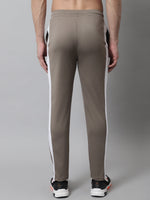 Thumbnail for Jainish Men's Brown and White Striped Streachable Lycra Trackpants - Distacart