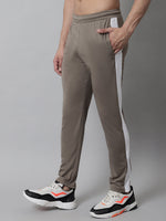 Thumbnail for Jainish Men's Brown and White Striped Streachable Lycra Trackpants - Distacart