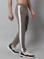 Thumbnail for Jainish Men's Brown and White Striped Streachable Lycra Trackpants - Distacart
