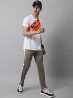 Thumbnail for Jainish Men's Brown and White Striped Streachable Lycra Trackpants - Distacart