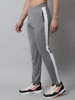 Thumbnail for Jainish Men's Grey and White Striped Streachable Lycra Trackpants - Distacart