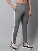 Thumbnail for Jainish Men's Grey and White Striped Streachable Lycra Trackpants - Distacart