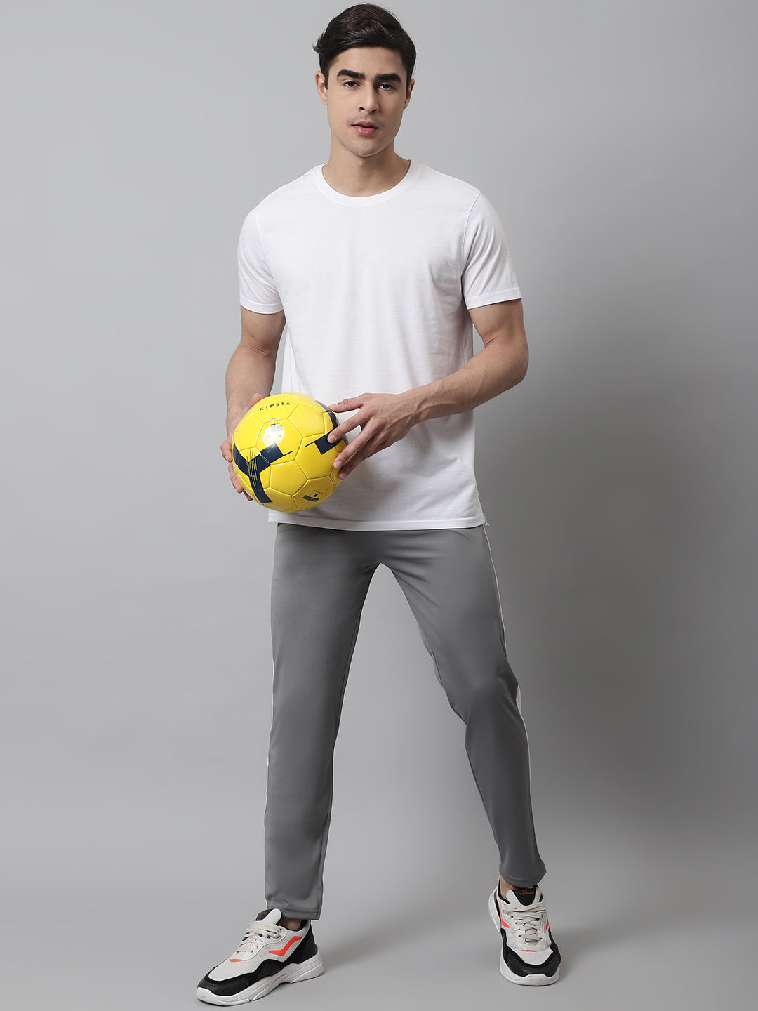 Jainish Men's Grey and White Striped Streachable Lycra Trackpants - Distacart