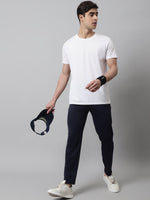 Thumbnail for Jainish Men's Navy Blue and White Striped Streachable Lycra Trackpants - Distacart