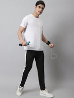 Thumbnail for Jainish Men's Olive Green and White Striped Streachable Lycra Trackpants - Distacart