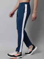 Thumbnail for Jainish Men's Peacock Blue and White Striped Streachable Lycra Trackpants - Distacart