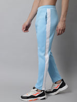 Thumbnail for Jainish Men's Sky Blue and White Striped Streachable Lycra Trackpants - Distacart
