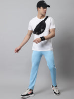 Thumbnail for Jainish Men's Sky Blue and White Striped Streachable Lycra Trackpants - Distacart