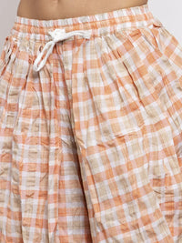 Thumbnail for Women Orange And White Striped Kurta With Dhoti Pants - Rasiya