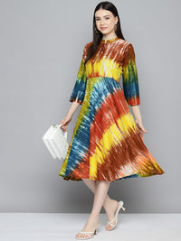 Thumbnail for Ombre Effect Flaired Dress Orange - Rasiya