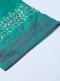 Thumbnail for Women Rama-Green & Golden Yoke Design Kurta With Palazzos - Rasiya