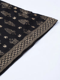 Thumbnail for Women Black & Golden Block Printed Kurta With Palazzos - Rasiya
