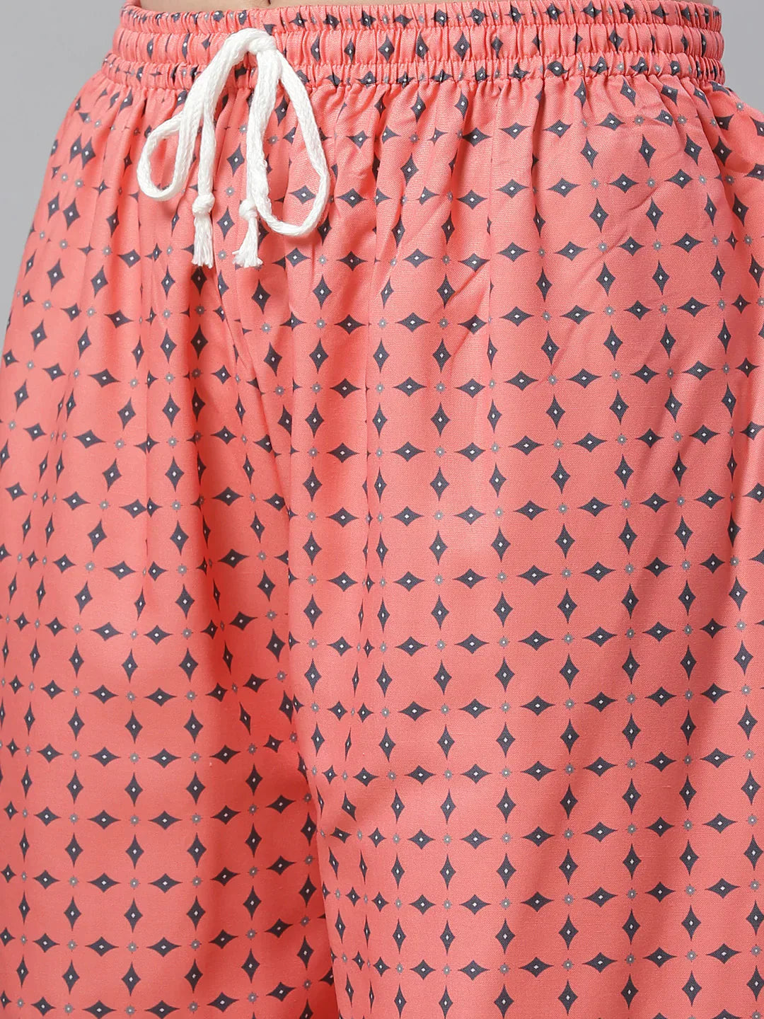 Women Charcoal Grey & Pink Floral Printed Kurta With Palazzos - Rasiya