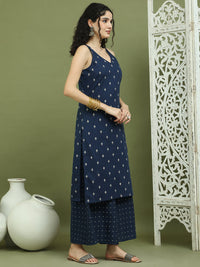 Thumbnail for Women's Printed Rayon Kurtas (Navy Blue) - Rasiya