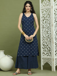 Thumbnail for Women's Printed Rayon Kurtas (Navy Blue) - Rasiya