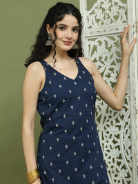 Thumbnail for Women's Printed Rayon Kurtas (Navy Blue) - Rasiya