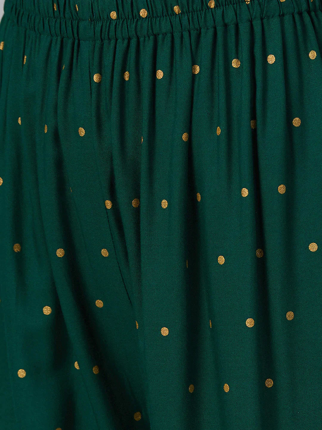 Women Green & Golden Printed Kurta With Palazzos & Dupatta - Rasiya
