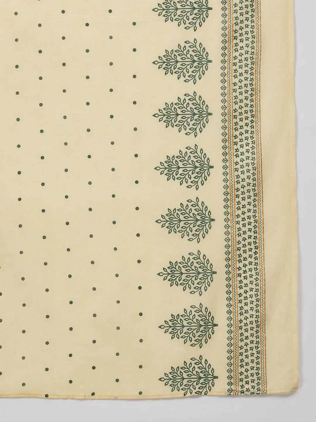 Women Green & Golden Printed Kurta With Palazzos & Dupatta - Rasiya