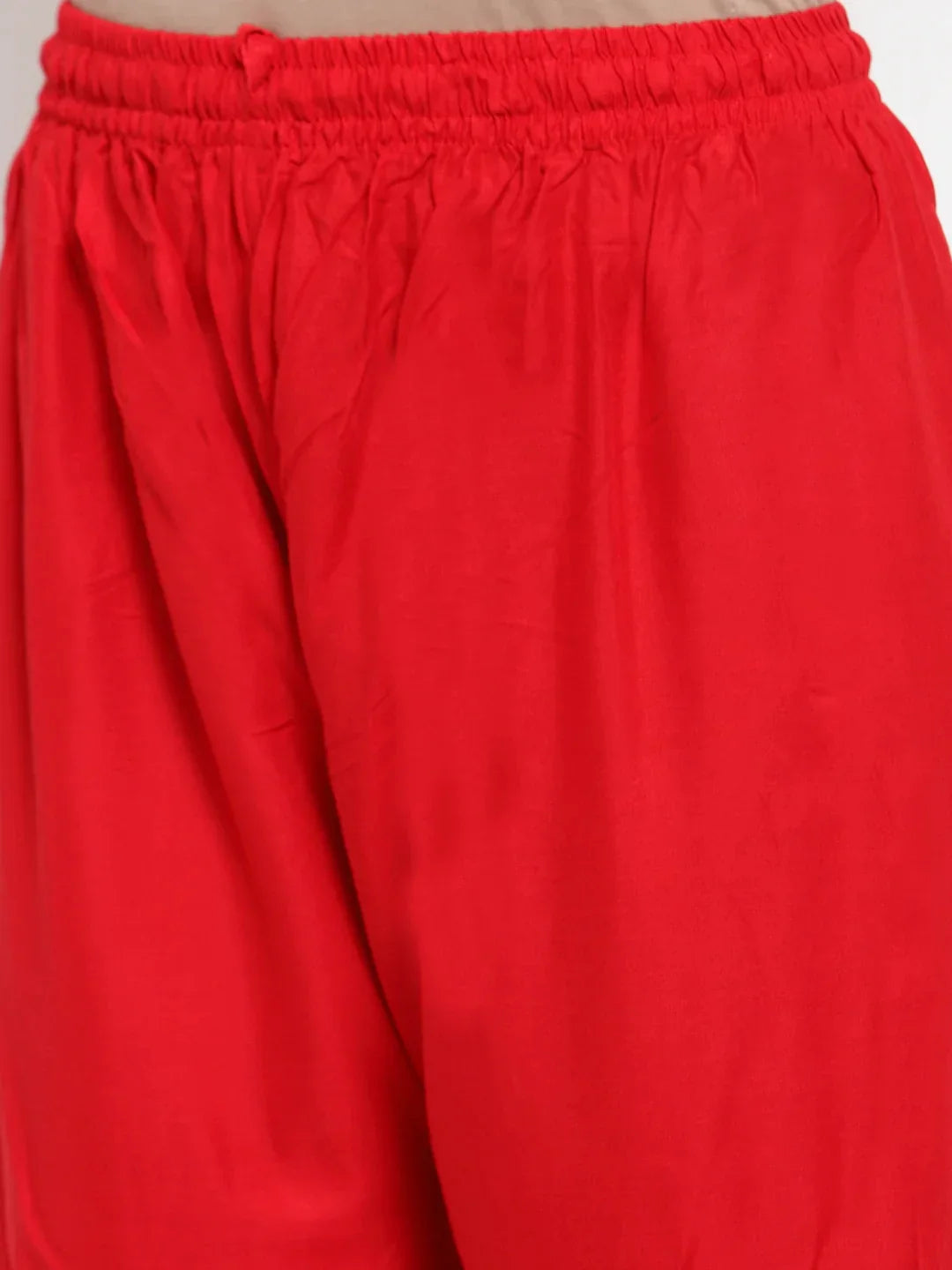 Women Mustard Yellow & Red Embroidered Kurta With Palazzos & Dupatta - Rasiya