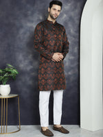 Thumbnail for Jompers Men's Bronze Silk Blend Straight Kurta Pyjama Set - Distacart