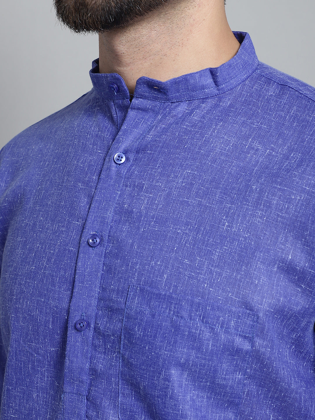 Jompers Men's Solid Pure Cotton Kurta With Pyjamas - Blue - Distacart