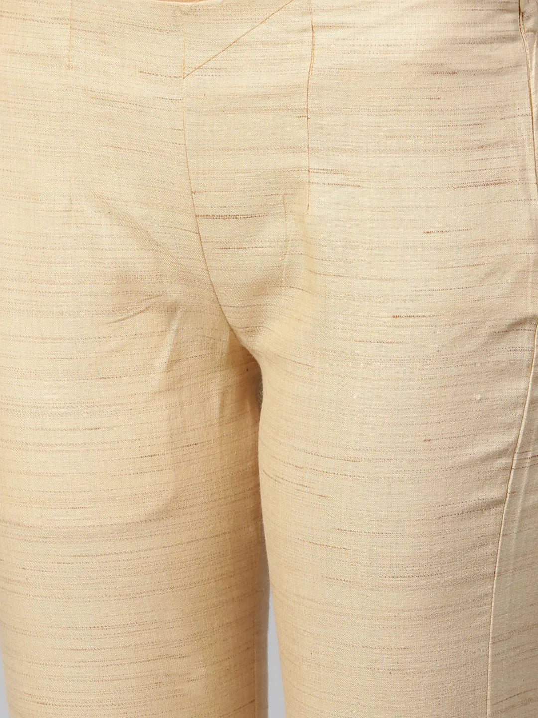 Women Beige Solid Kurta With Trousers & Dupatta - Rasiya