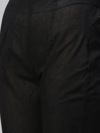 Thumbnail for Women Black And Beige Printed Kurta With Trousers - Rasiya