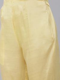 Thumbnail for Women Yellow Embroidered Regular Sequinned Kurta With Trousers & Dupatta - Rasiya