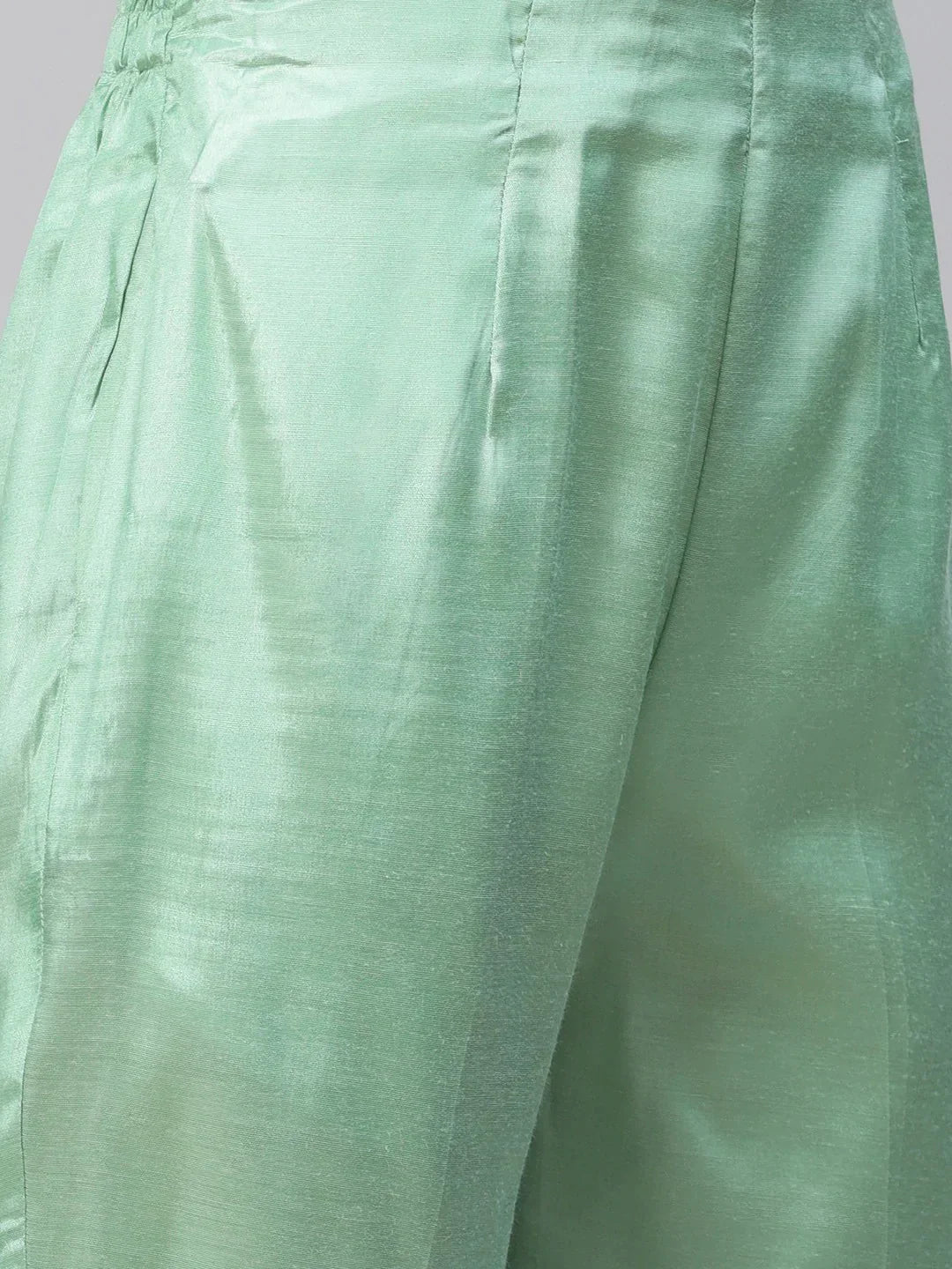 Women Sea Green Embroidered Regular Sequinned Kurta With Trousers & Dupatta - Rasiya