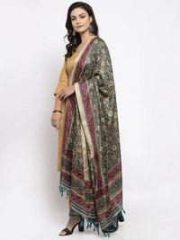 Thumbnail for Women Beige & Black Striped Kurta With Trousers & Green Printed Dupatta Golden - Rasiya