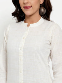 Thumbnail for Women Off-White Solid Kurta With Trousers & Dupatta - Rasiya