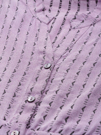 Thumbnail for Women Purple & Black Woven Design Jacquard A-Line Kurta - Rasiya