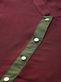 Thumbnail for Women Purple & Green Solid A-Line Kurta - Rasiya