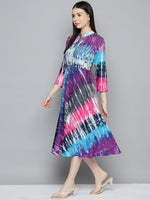 Thumbnail for Jompers Women's Ombre effect flared dress - Purple - Distacart