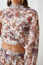 Thumbnail for Jompers Women's Printed Beads & Stones Ready to Wear Lehenga & Blouse With Dupatta - Ivory - Distacart