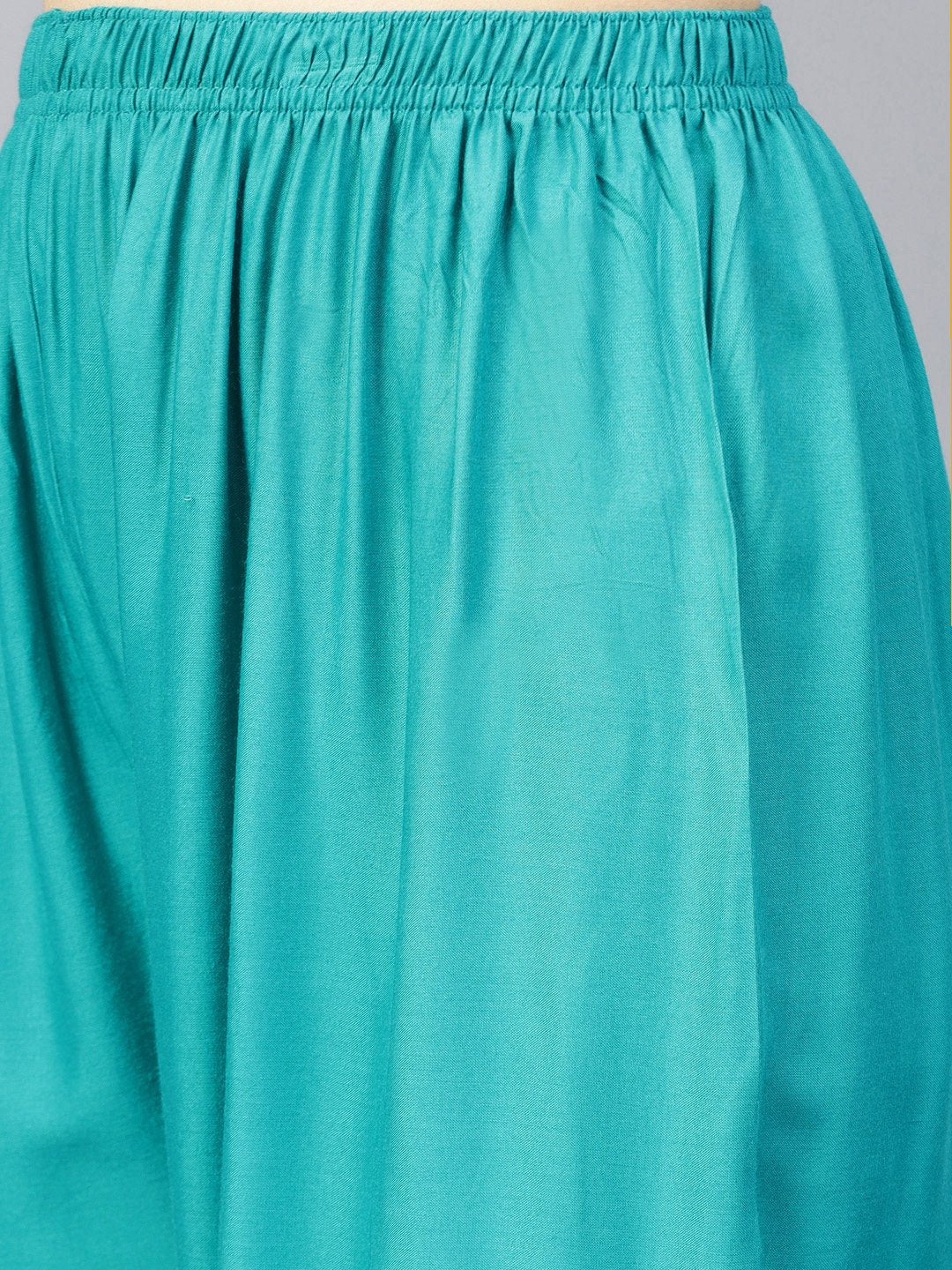 Women Rama-Green Solid Straight Palazzos - Rasiya