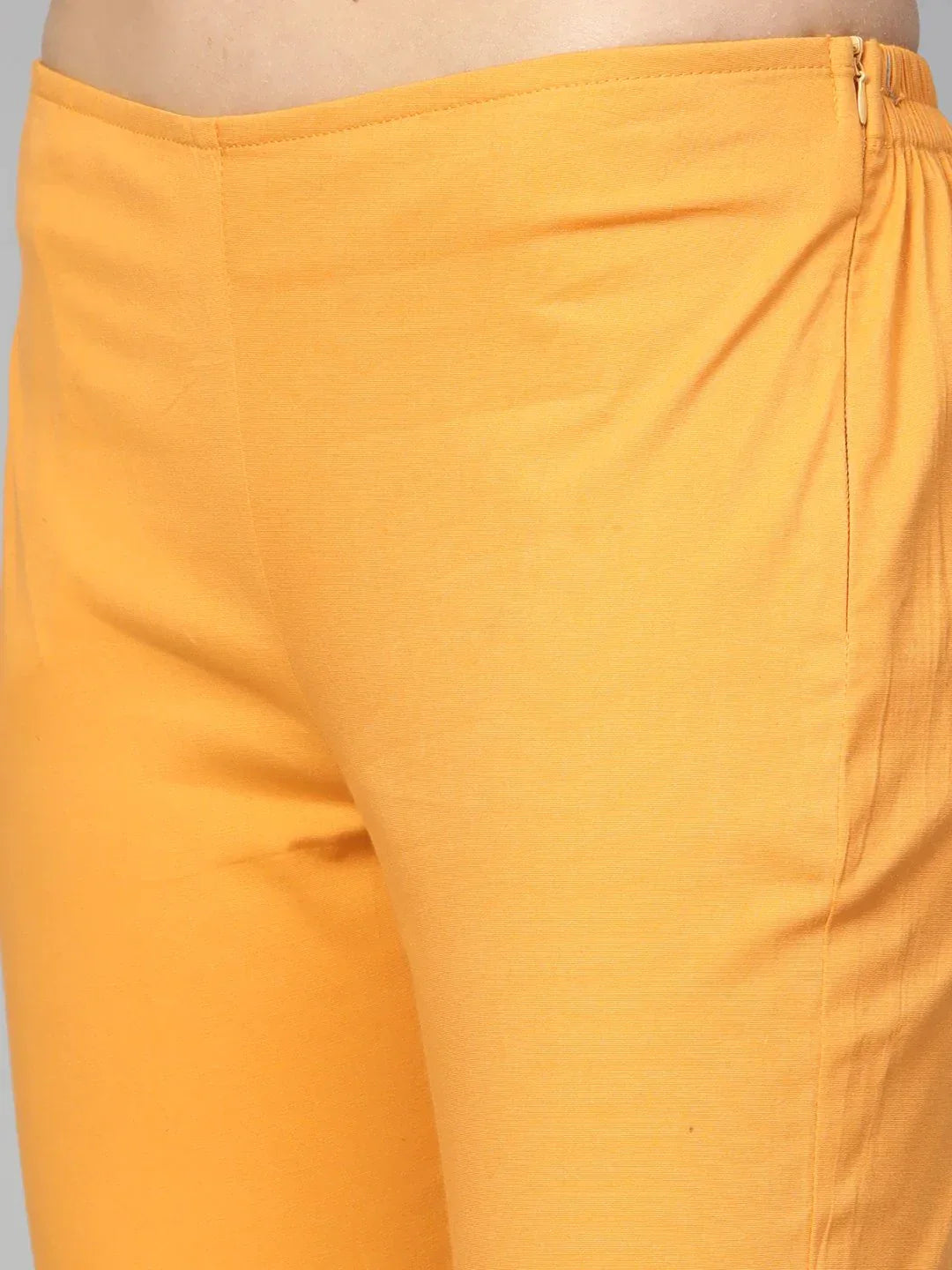 Women Mustard Smart Fit Solid Bottom Flared Trousers - Rasiya
