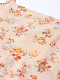 Thumbnail for Women Peach-Coloured & Grey Printed Tiered Top - Rasiya