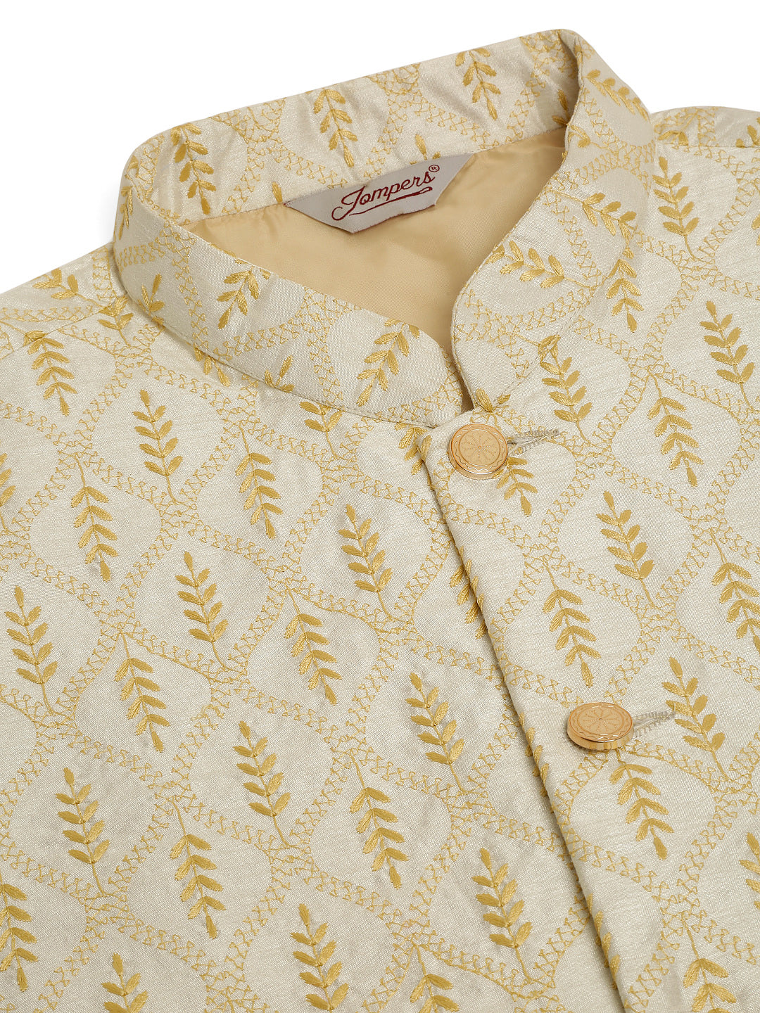 Jompers Men's Embroidered Waistcoat - Silver - Distacart