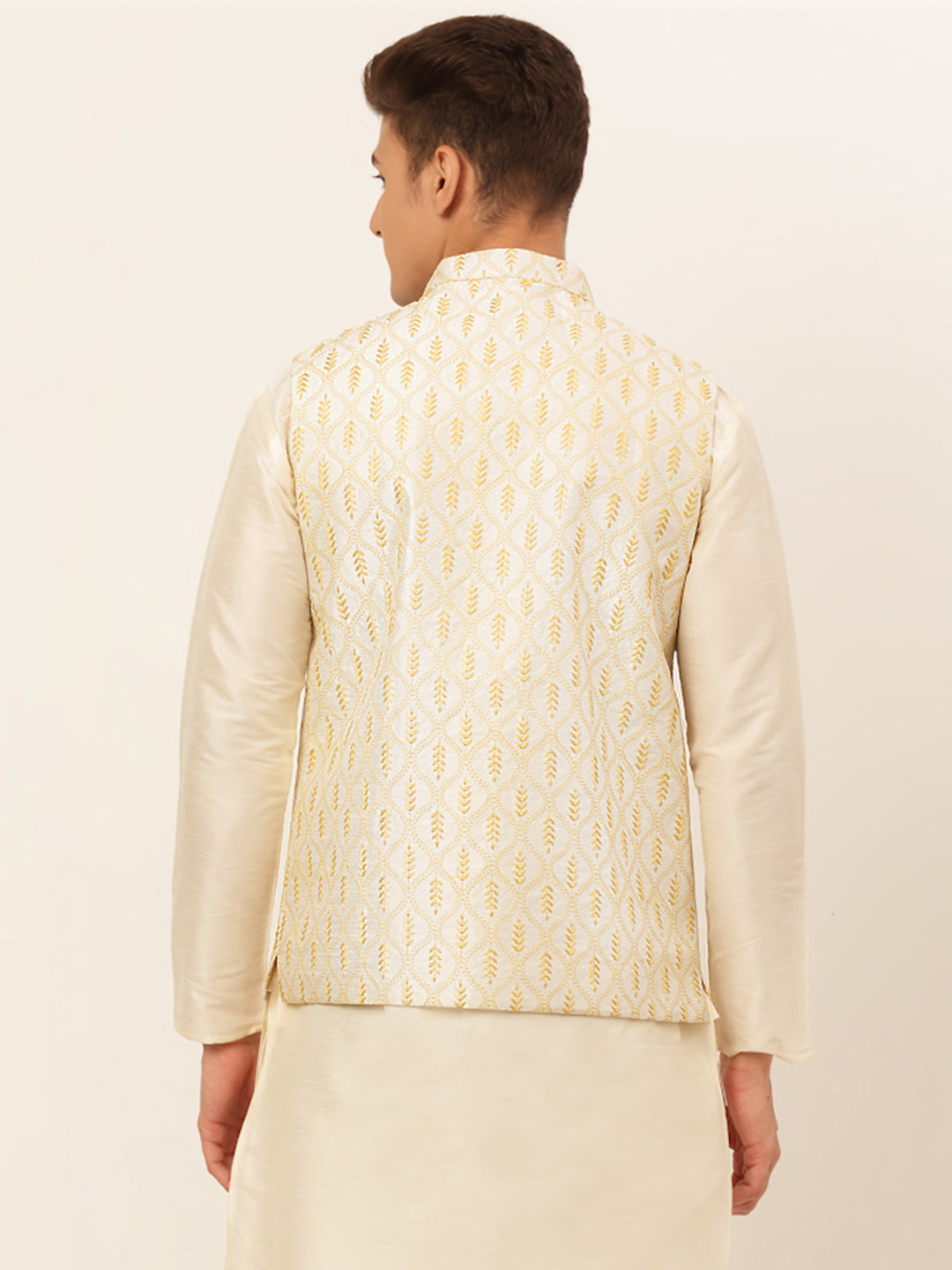 Jompers Men's Embroidered Waistcoat - Silver - Distacart