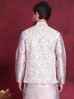 Thumbnail for Jompers Men's Woven Design Nehru Jacket - Grey - Distacart
